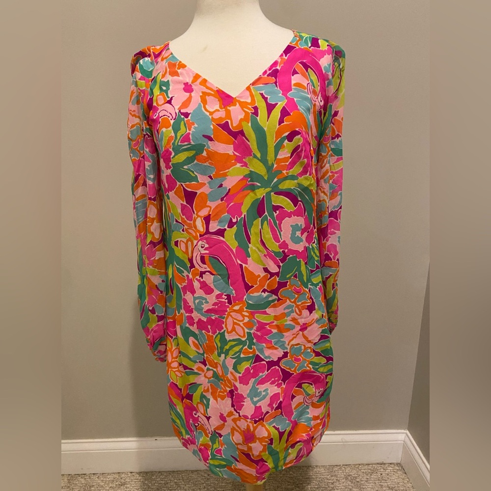 Lilly Pulitzer floral silk dress size 6